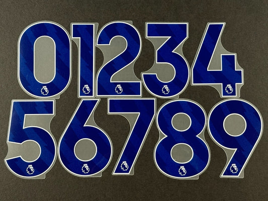 2024 2025 OFFICIAL AVERY DENNISON PREMIER LEAGUE BLUE SHORTS NUMBERS