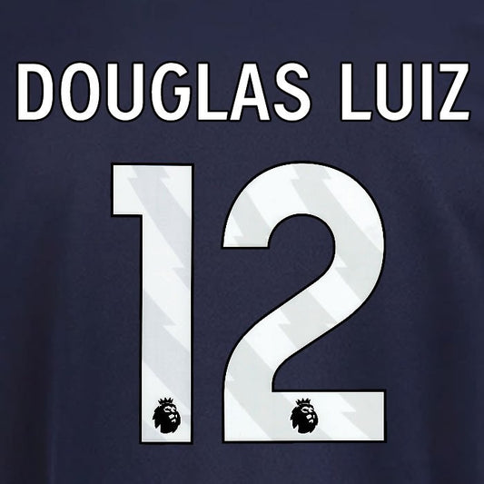 2025 2026 OFFICIAL NOTTINGHAM DOUGLAS LUIZ 12 WHITE 3RD PLAYER SIZE NAMESET
