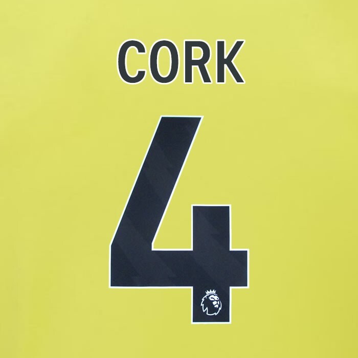 2023 2024 BURNLEY CORK 4 OFFICIAL BLACK AWAY PLAYER SIZE NAMESET