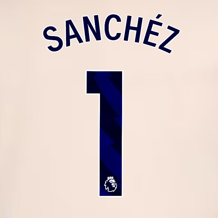 2024 2025 OFFICIAL CHELSEA SANCHEZ 1 BLUE AWAY PLAYER SIZE NAMESET