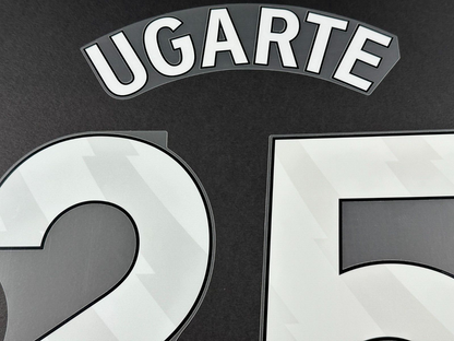 MAN UTD 23 - 25 UGARTE 25 OFFICIAL AVERY DENNISON WHITE PLAYER SIZE NAME SET