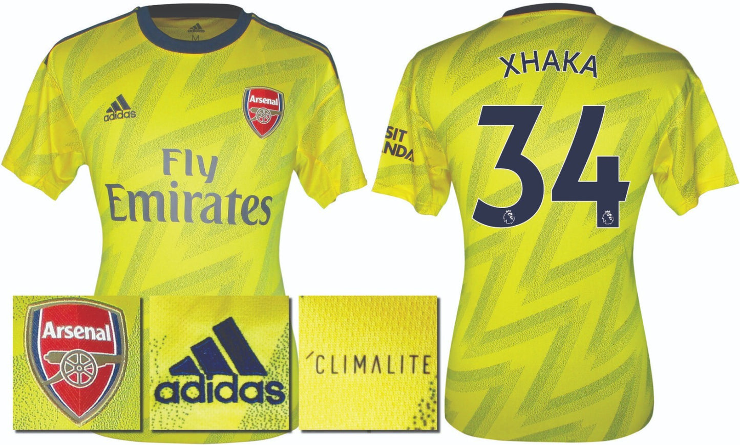 BRAND NEW ADIDAS 2019 2020 ARSENAL AWAY SHIRT XHAKA 34 KIDS