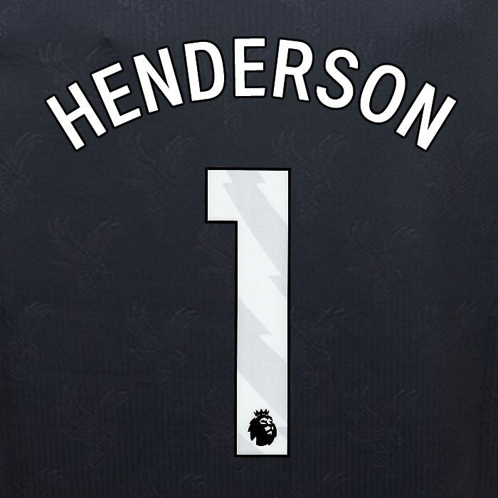 2024 2025 OFFICIAL CRYSTAL PALACE HENDERSON 1 WHITE 3RD PLAYER SIZE NAMESET
