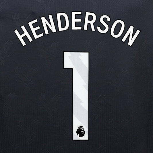 2024 2025 OFFICIAL CRYSTAL PALACE HENDERSON 1 WHITE 3RD PLAYER SIZE NAMESET