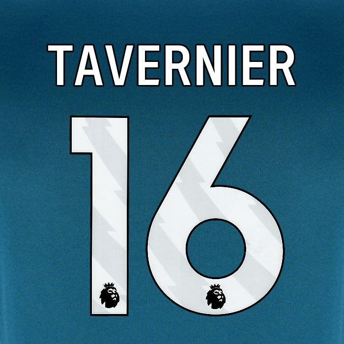 2024 2025 BOURNEMOUTH TAVERNIER 16 WHITE 3RD PLAYER SIZE NAME SET