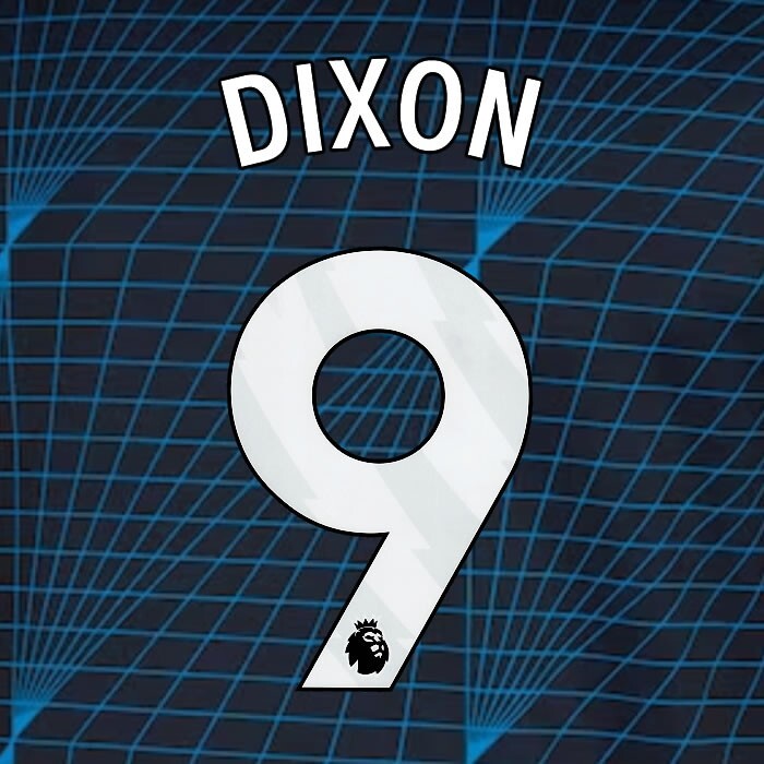 2023 2024 OFFICIAL CHELSEA DIXON 9 WHITE AWAY PLAYER SIZE NAMESET