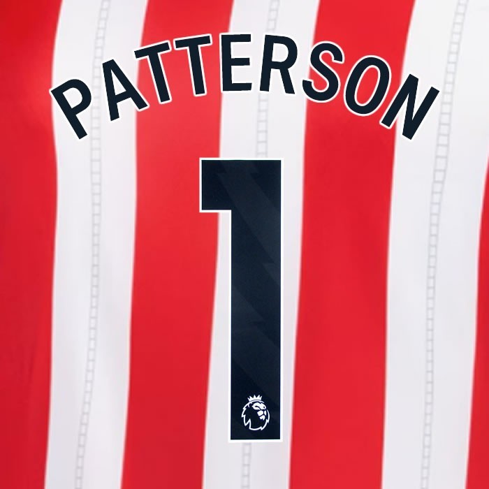 2025 2026 OFFICIAL SUNDERLAND PATTERSON 1 BLACK HOME PLAYER SIZE NAME SET