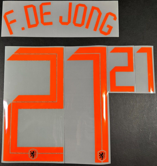 HOLLAND 2020 2021 OFFICIAL SPORTING ID F.DE JONG 21 AWAY PLAYER SIZE NAMESET
