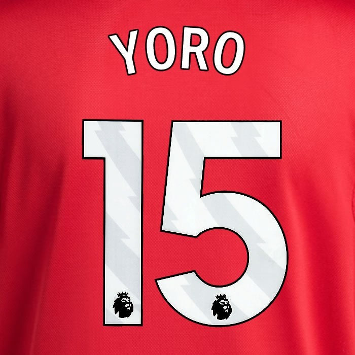 2025 2026 MANCHESTER UNITED YORO 15 HOME WHITE PLAYER SIZE NAMESET