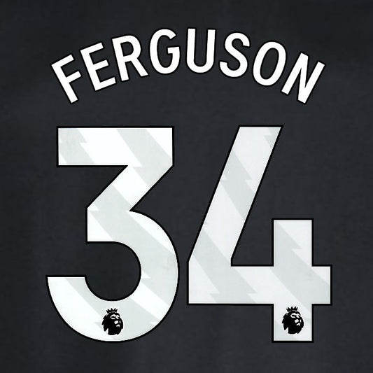 2024 2025 WEST HAM FERGUSON 34 OFFICIAL WHITE AWAY PLAYER SIZE NAMESET