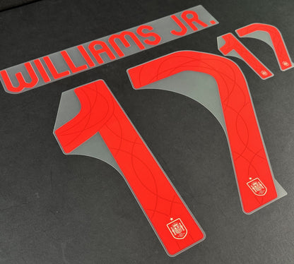 SPAIN 2023 2024 OFFICIAL AVERY DENNISON WILLIAMS JR. 17 AWAY PLAYER SIZE NAMESET