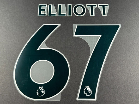 LIVERPOOL 2021 2022 ELLIOTT 67 OFFICIAL AVERY BLACK PLAYER SIZE NAME SET