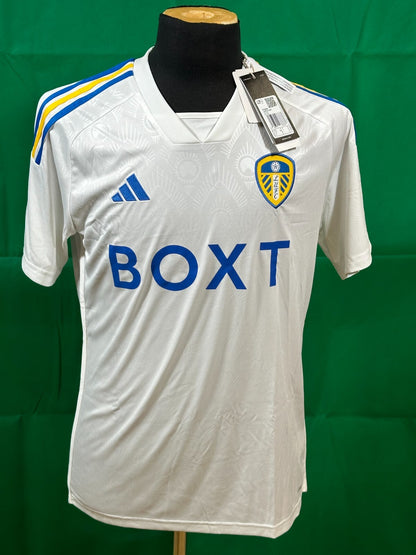 BNWT 2023 2024 LEEDS UNITED HOME WHITE ADIDAS FOOTBALL SHIRT MEN'S MEDIUM