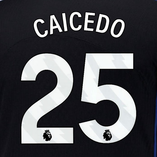 2025 2026 OFFICIAL CHELSEA CAICEDO 25 WHITE 3RD PLAYER SIZE NAMESET