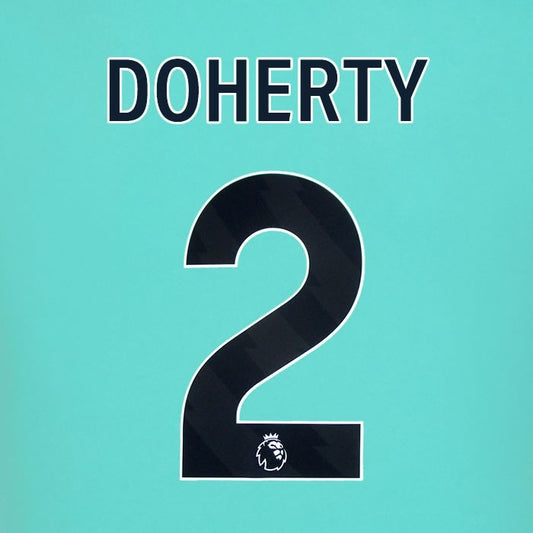 2025 2026 WOLVES AWAY BLACK DOHERTY 2 OFFICIAL PLAYER SIZE NAMESET