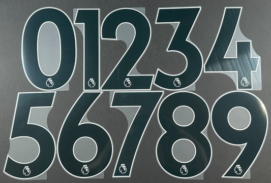 2019 - 2023 OFFICIAL AVERY DENNISON PREMIER LEAGUE BLACK PLAYER SIZE NUMBERS