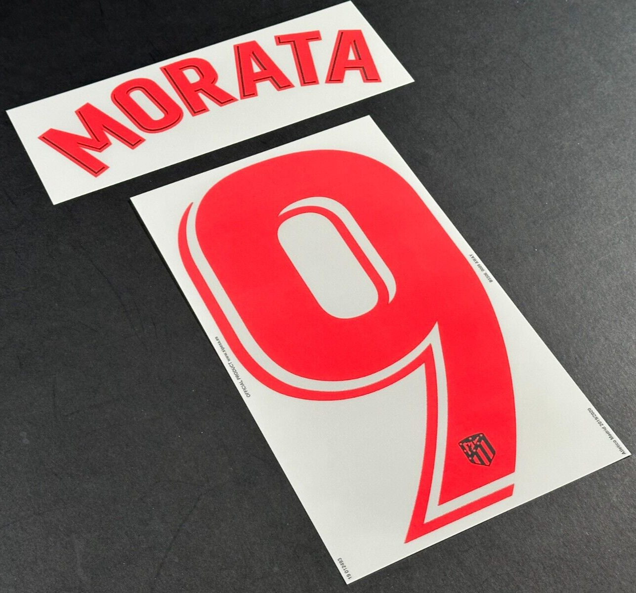 2019 2020 OFFICIAL ATLETICO MADRID MORATA 9 AWAY PLAYER SIZE NAMESET