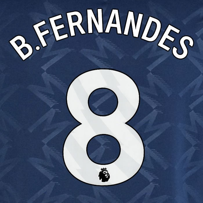 2024 2025 MANCHESTER UNITED B. FERNANDES 8 AWAY WHITE PLAYER SIZE NAMESET