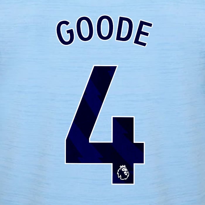2023 2024 BRENTFORD GOODE 4 OFFICIAL BLUE AWAY PLAYER SIZE NAMESET