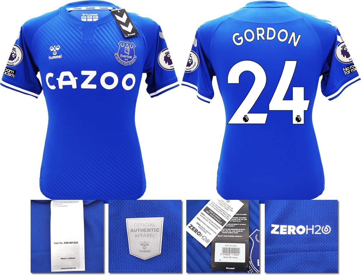 BNWT 2020 2021 HUMMEL EVERTON HOME SHIRT MEN'S GORDON 24 + PATCHES