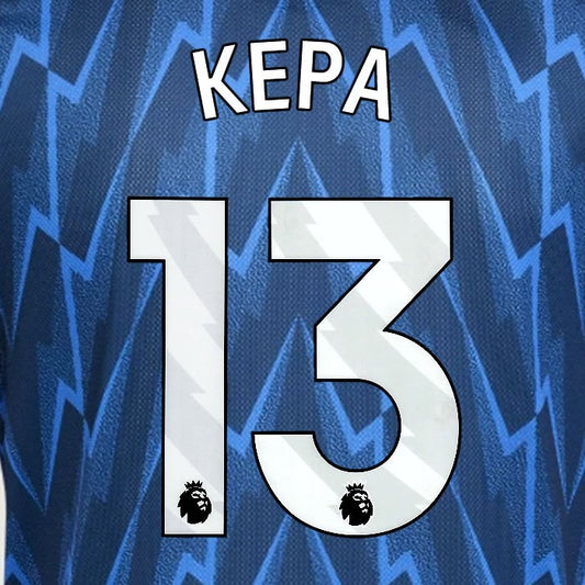 2025 2026 ARSENAL KEPA 13 WHITE AWAY OFFICIAL PLAYER SIZE NAMESET