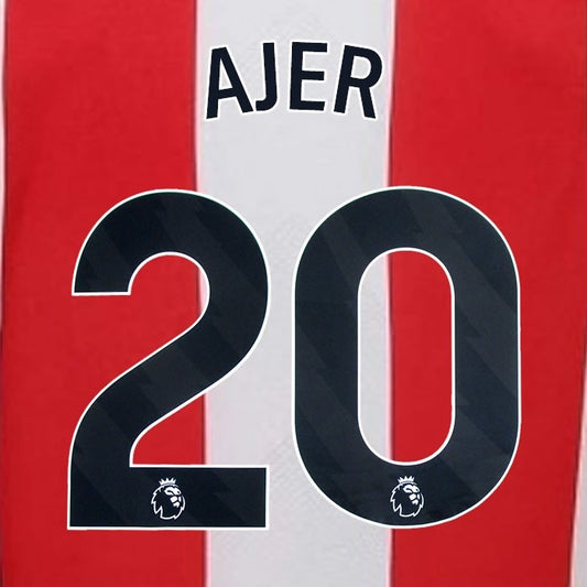 2023 2024 BRENTFORD AJER 20 OFFICIAL BLACK HOME PLAYER SIZE NAMESET