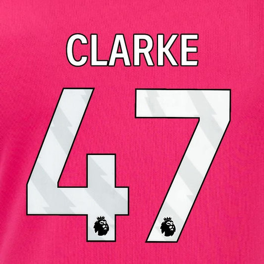 2024 2025 OFFICIAL IPSWICH TOWN CLARKE 47 WHITE 3RD PLAYER SIZE NAME SET