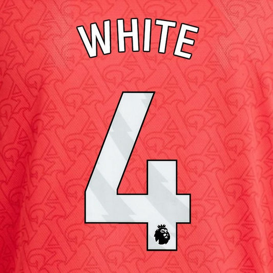 2025 2026 ARSENAL WHITE 4 WHITE HOME OFFICIAL PLAYER SIZE NAMESET