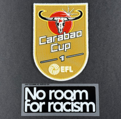 2025 2026 NEWCASTLE EFL CARABAO CUP & NO ROOM FOR RACISM SLEEVE PATCHES