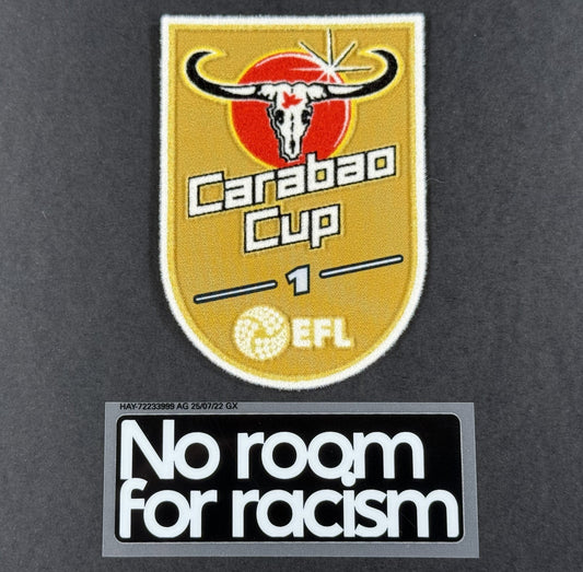 2025 2026 NEWCASTLE EFL CARABAO CUP & NO ROOM FOR RACISM SLEEVE PATCHES