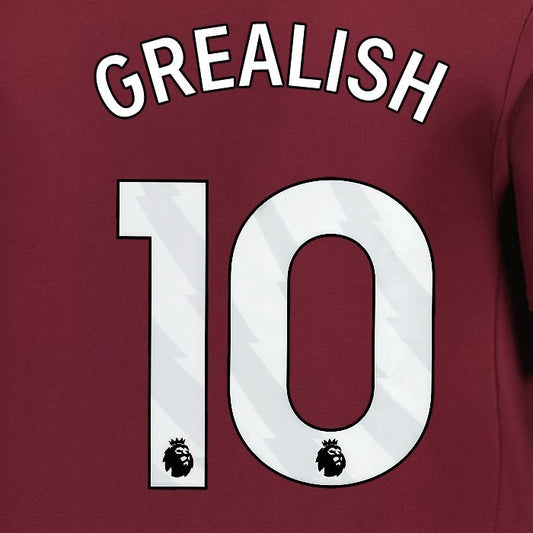 2024 2025 MANCHESTER CITY GREALISH 10 WHITE 3RD PLAYER SIZE NAME SET