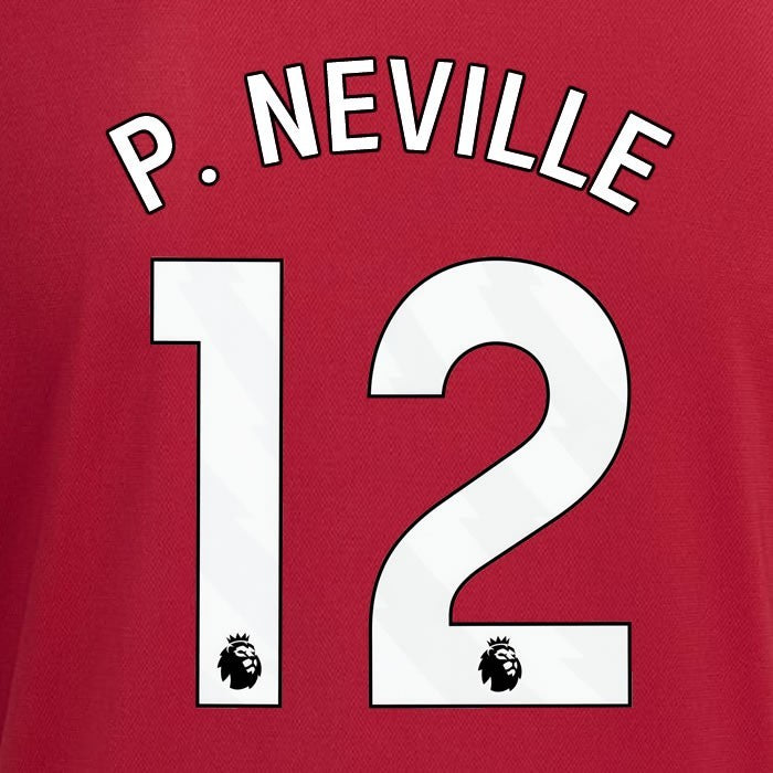 2023 2024 MANCHESTER UNITED P. NEVILLE 12 HOME WHITE PLAYER SIZE NAMESET