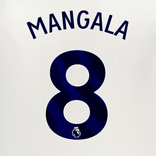 2024 2025 EVERTON MANGALA 8 OFFICIAL BLUE 3RD PLAYER SIZE NAMESET