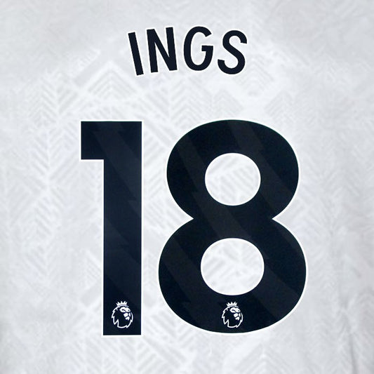 2024 2025 WEST HAM INGS 18 OFFICIAL 3RD BLACK PLAYER SIZE NAMESET