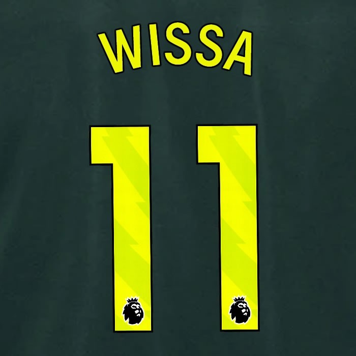 2024 2025 BRENTFORD WISSA 11 OFFICIAL YELLOW 3RD PLAYER SIZE NAMESET