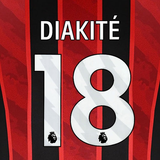 2025 2026 BOURNEMOUTH ZABARNYI 27 WHITE HOME PLAYER SIZE NAME SET