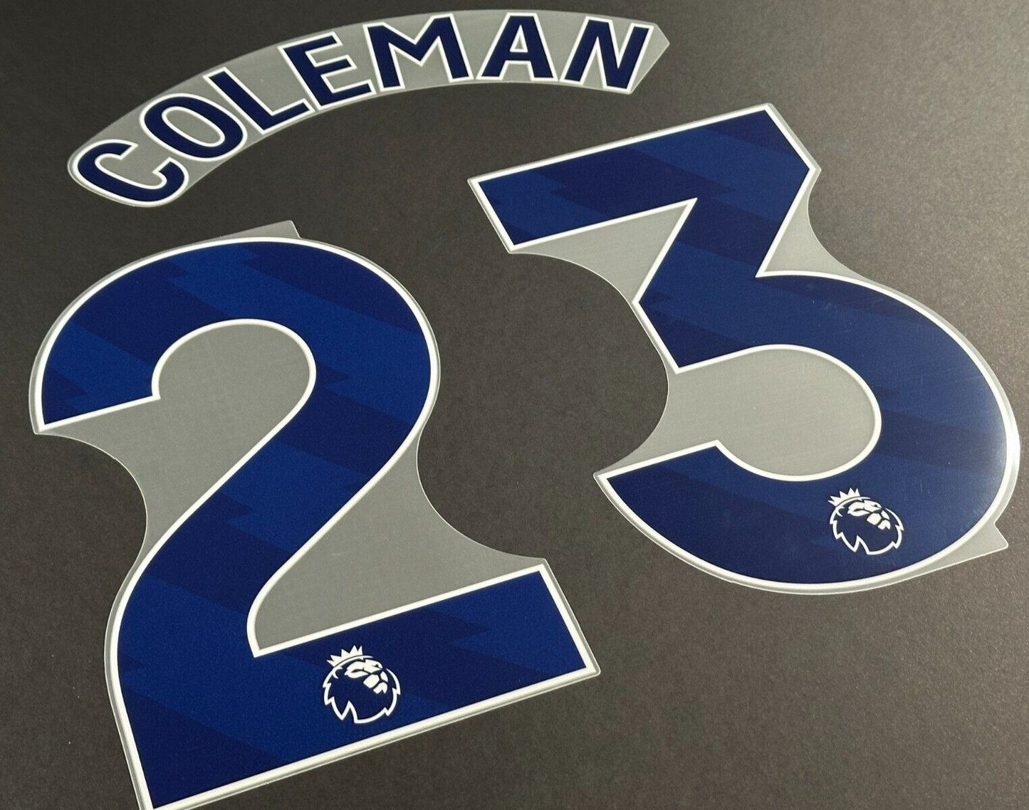 2023 2024 EVERTON COLEMAN 23 OFFICIAL BLUE AWAY PLAYER SIZE NAMESET
