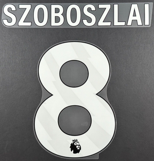2023 - 2025 SZOBOSZLAI 8 OFFICIAL AVERY DENNISON WHITE PLAYER SIZE NAME SET