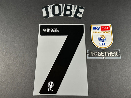 SUNDERLAND 2024 2025 JOBE 7 + PATCHES OFFICIAL BLACK HOME PLAYER SIZE NAME SET