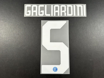 INTER MILAN 2019 2020 GAGLIARDINI 5 OFFICIAL HOME WHITE PLAYER SIZE NAMESET
