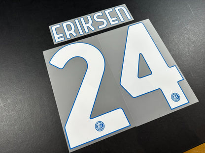 INTER MILAN 2020 2021 ERIKSEN 24 OFFICIAL HOME WHITE PLAYER SIZE NAMESET