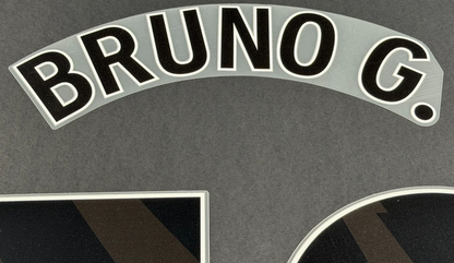 NEWCASTLE 25/26 BRUNO G. 39 OFFICIAL AVERY DENNISON BLACK PLAYER SIZE NAME SET