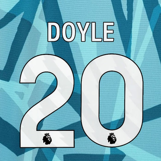 2023 2024 WOLVES 3RD DOYLE 20 OFFICIAL WHITE PLAYER SIZE NAMESET