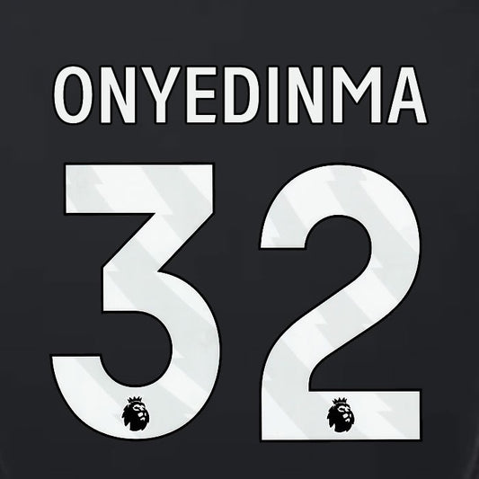 2023 2024 LUTON TOWN OFFICIAL ONYEDINMA 32 WHITE 3RD PLAYER SIZE NAMESET