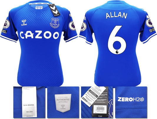 BNWT 2020 2021 HUMMEL EVERTON HOME SHIRT MEN'S ALLAN 6 + PATCHES SIZE