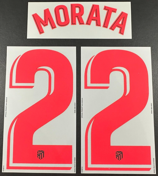 2019 2020 OFFICIAL ATLETICO MADRID MORATA 22 AWAY PLAYER SIZE NAMESET