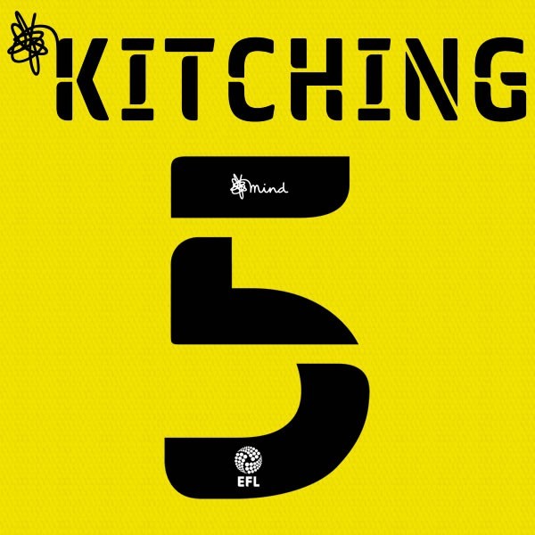BARNSLEY 2020 2021 OFFICIAL KITCHING 5 3RD PLAYER SIZE NAME SET