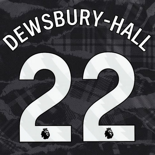 2024 2025 OFFICIAL CHELSEA DEWSBURY-HALL 22 WHITE 3RD PLAYER SIZE NAMESET