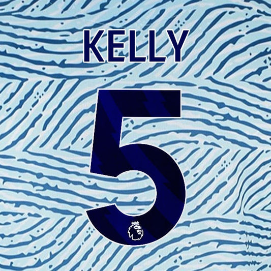 2023 2024 BOURNEMOUTH KELLY 5 BLUE AWAY PLAYER SIZE NAME SET