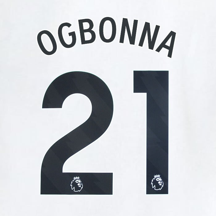 2023 2024 WEST HAM OGBONNA 21 OFFICIAL AWAY BLACK PLAYER SIZE NAMESET